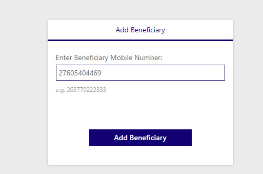 Adding a beneficiary in the Kwali app